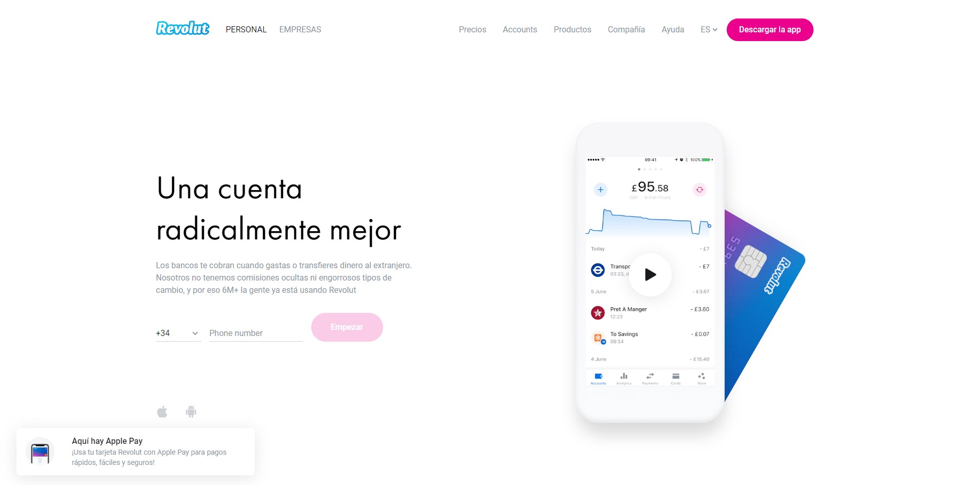 Revolut - tarjetas sin comisiones